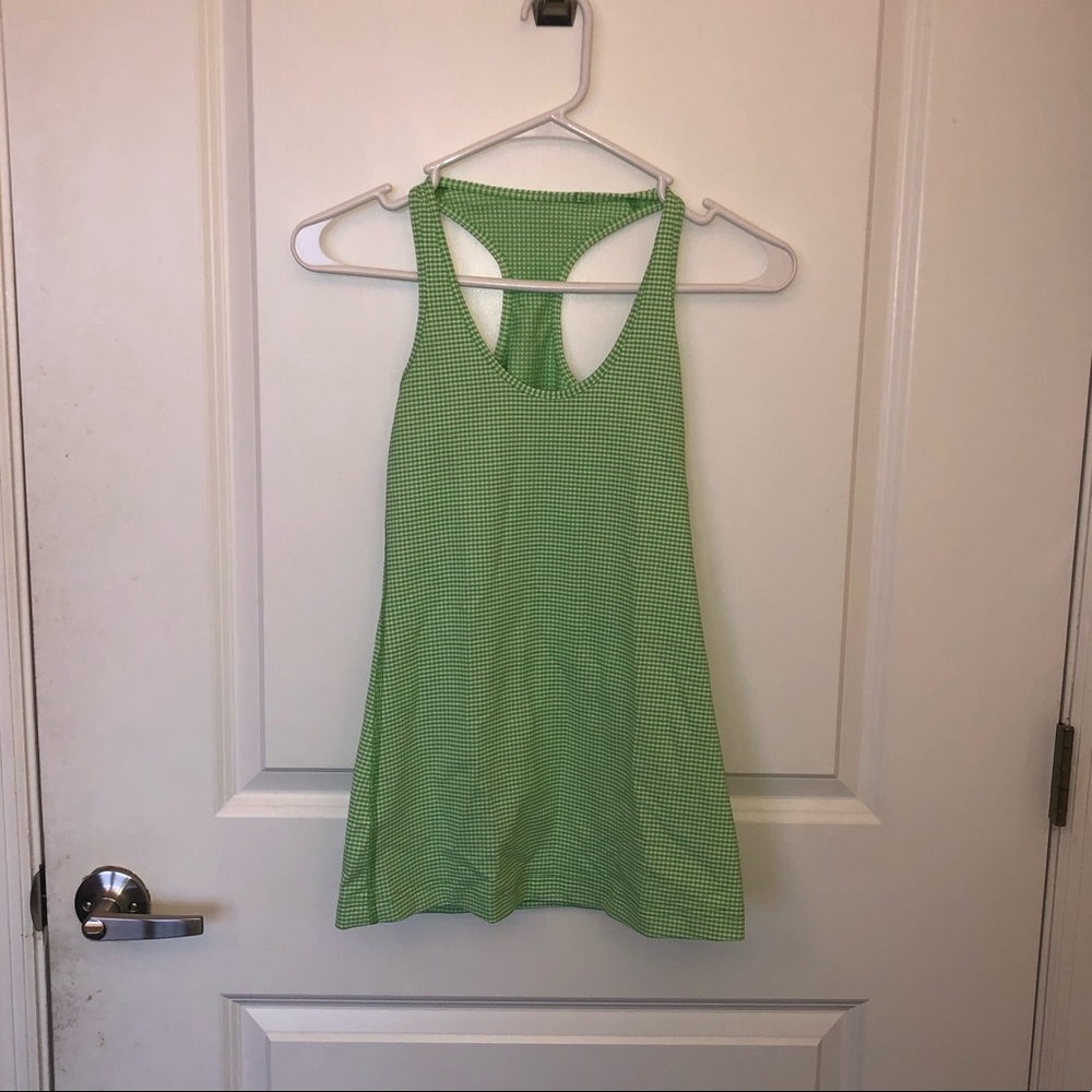 Green + White Lululemon Tank